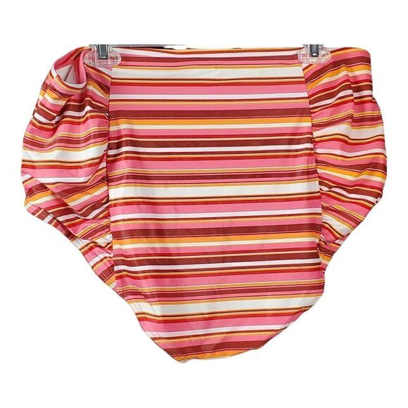 New Island Rays Bikini Swim Bottom 3X Brown Orange Stripe Beach Pool Cruise - Picture 2 of 10